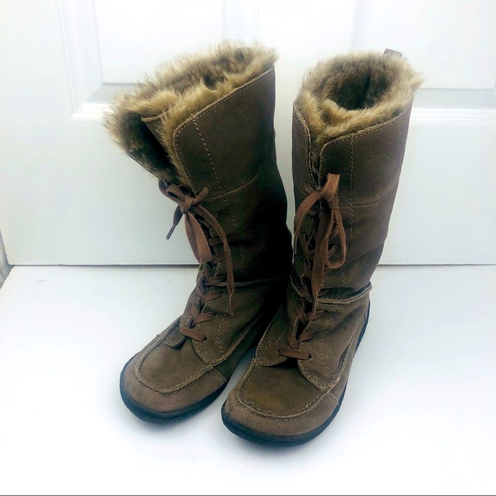 Sam Edelman Brown Fur-Lined Ankle Boots